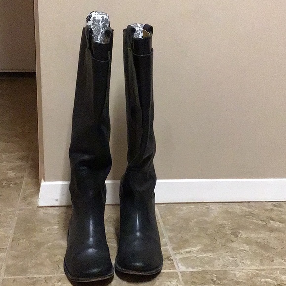 FRYE Black Leather Paige Boots sz 9 - Picture 2 of 6